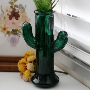 Accents - vintage saguaro emerald green cactus glass vase Accents - vintage saguaro emerald green cactus glass vase